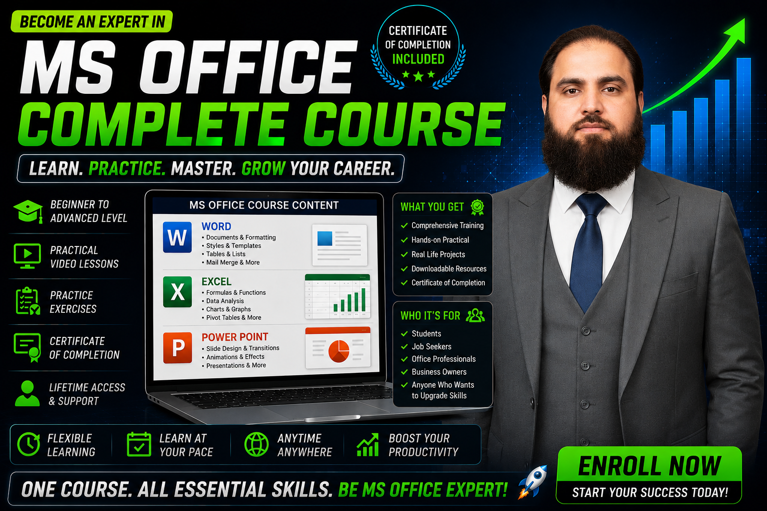 MS Office Mastery Course - Excel Word PowerPoint - SSIMS Pakistan